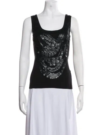 Pre-owned Givenchy Vintage Graphic Print Top In Black