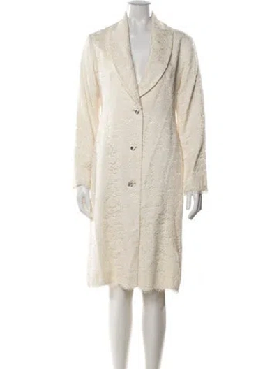 Pre-owned Givenchy Vintage Lace Pattern Coat In Neutrals