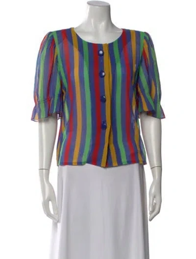 Pre-owned Givenchy Vintage Late 1970's - Early 1980's Blouse In Multi