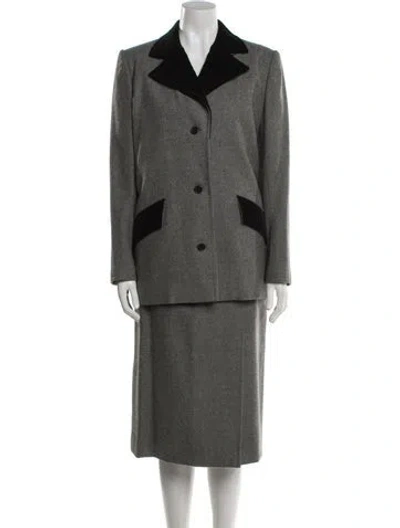 Pre-owned Givenchy Vintage Late 1970's - Early 1980's Skirt Suit In Gray