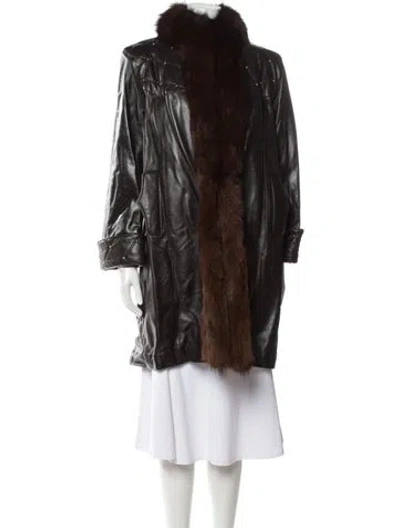 Pre-owned Givenchy Vintage Late 1980's - Early 1990's Fur Coat In Black