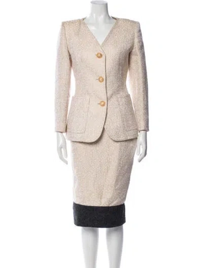 Pre-owned Givenchy Vintage Late 1980's - Early 1990's Skirt Set In Neutral