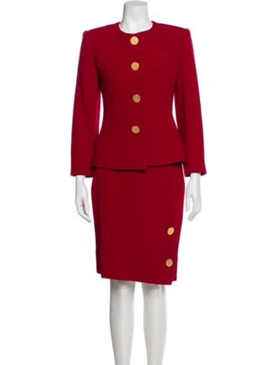 Pre-owned Givenchy Vintage Late 1980's - Early 1990's Skirt Set In Red