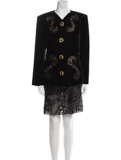 Pre-owned Givenchy Vintage Late 1980's - Early 1990's Skirt Suit In Black