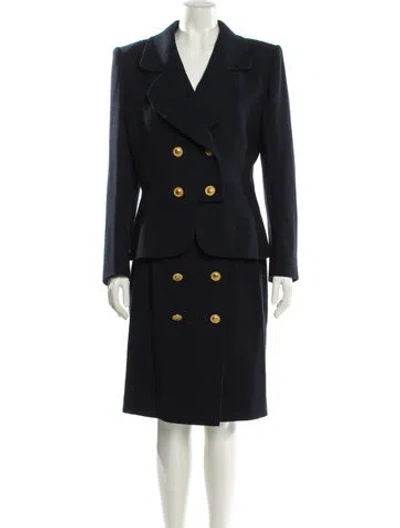Pre-owned Givenchy Vintage Late 1980's - Early 1990's Skirt Suit In Blue