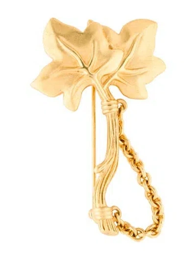 Pre-owned Givenchy Vintage Leaf Brooch In Multi