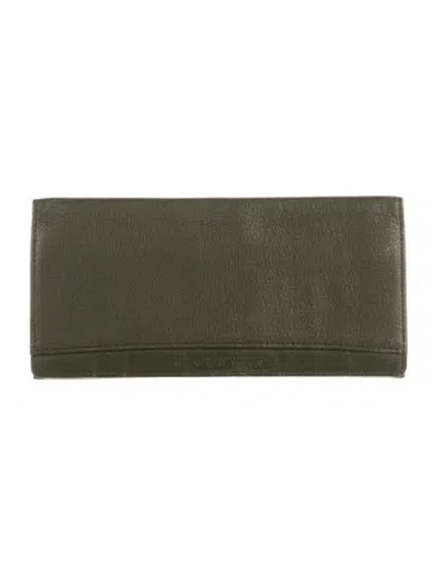 Pre-owned Givenchy Vintage Leather Continental Wallet In Green