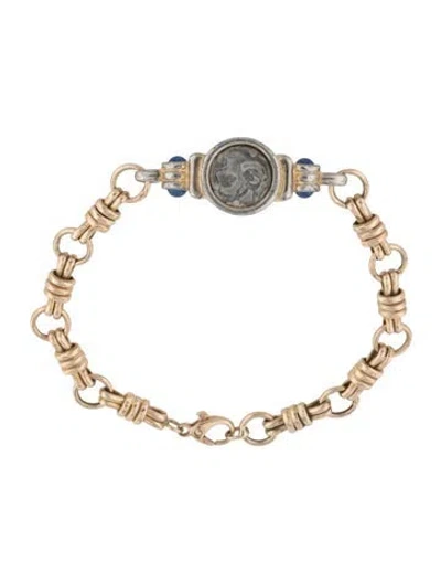 Pre-owned Givenchy Vintage Link Bracelet, 7.25" In Blue