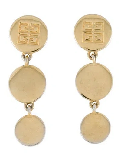 Pre-owned Givenchy Vintage Logo Clip-on Drop Earrings In Multi