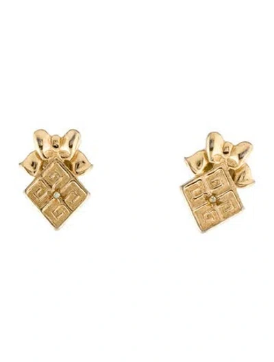 Pre-owned Givenchy Vintage Logo Clip-on Earrings In Multi