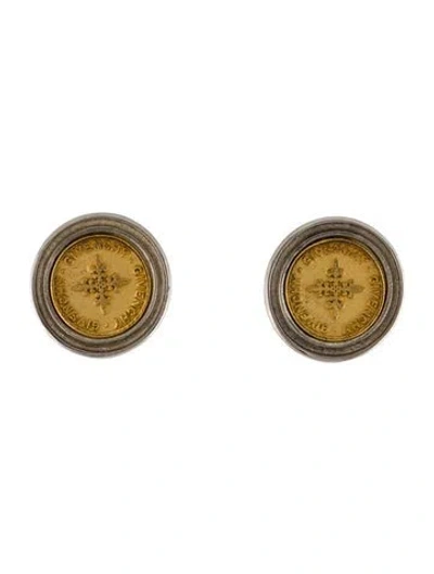Pre-owned Givenchy Vintage Logo Coin Stud Earrings In Multi