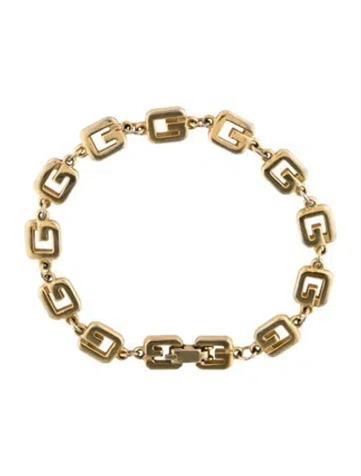 Pre-owned Givenchy Vintage Logo G Link Bracelet, 7.5" In Multi