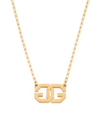 Pre-owned Givenchy Vintage Logo 'gg' Chain Pendant Necklace, 15" In Multi