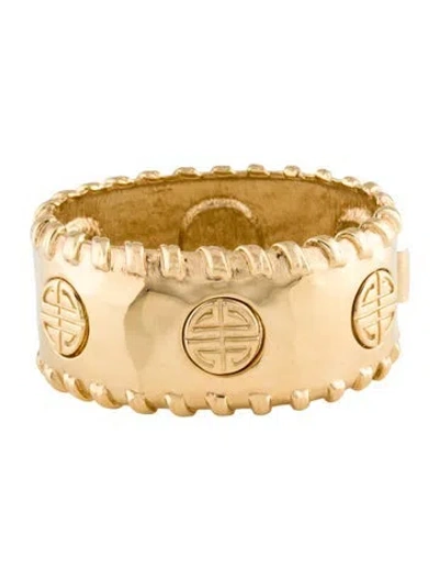 Pre-owned Givenchy Vintage Logo Hinged Bangle Bracelet, 7.25" In Multicolor