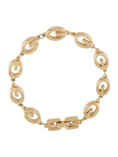 Pre-owned Givenchy Vintage Logo Link Bracelet, 7.25" In Gold