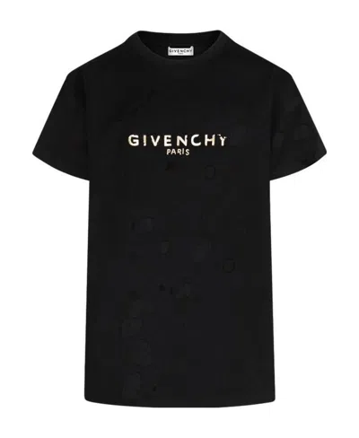 Givenchy Vintage Logo Print T-shirt In Black
