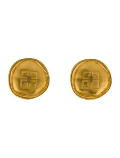 Pre-owned Givenchy Vintage Logo Seal Clip-on Earrings In Multi