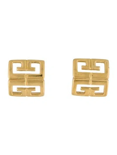 Pre-owned Givenchy Vintage Logo Stud Earrings In Multi