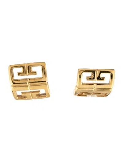 Pre-owned Givenchy Vintage Logo Stud Earrings In Multi