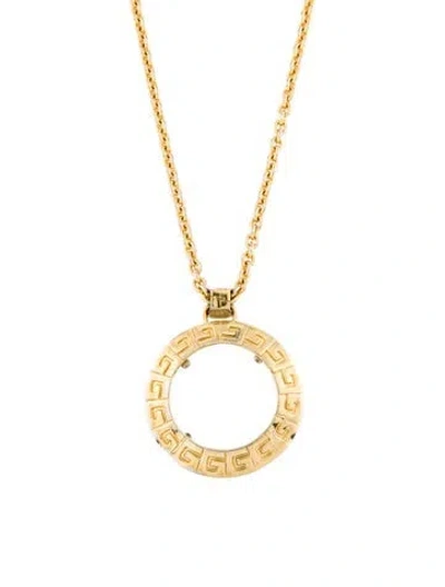Pre-owned Givenchy Vintage Magnifying Glass Pendant Necklace, 33.25" In Multi