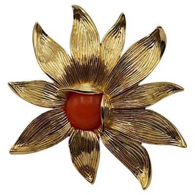 Pre-owned Givenchy Vintage Massive Flower Brooch In Multi