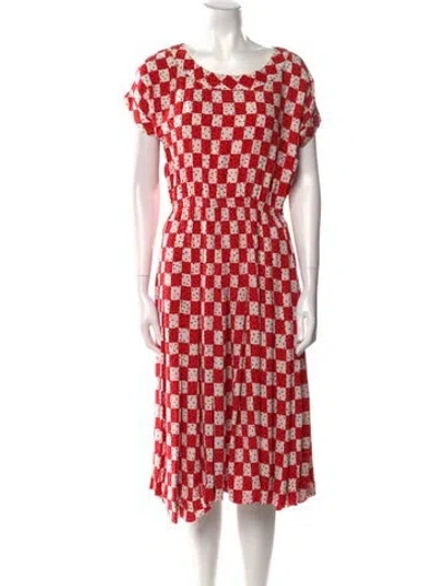 Pre-owned Givenchy Vintage Midi Length Dress In Red