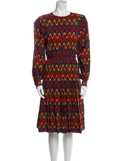 Pre-owned Givenchy Vintage Midi Length Dress In Red