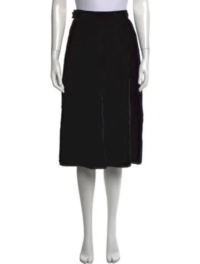 Pre-owned Givenchy Vintage Midi Length Skirt In Black