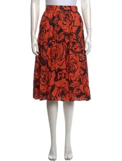 Pre-owned Givenchy Vintage Midi Length Skirt In Orange