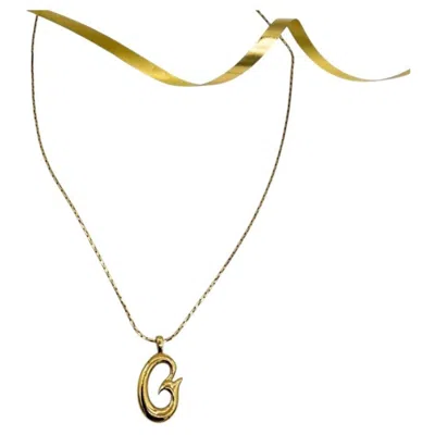 Pre-owned Givenchy Vintage Modernist G-logo Chain Necklace 1980s In Multi