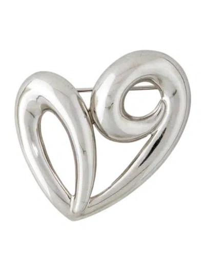 Pre-owned Givenchy Vintage Open Heart Brooch Pin In Multi