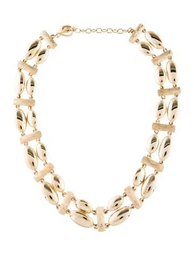 Pre-owned Givenchy Vintage Oval Chain Link Collar Necklace, 16" In Multi
