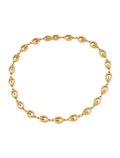 Pre-owned Givenchy Vintage Oval G Link Necklace, 16" In Multi