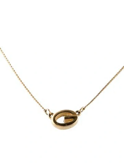 Pre-owned Givenchy Vintage Oval 'g' Pendant Necklace, 14" In Multi