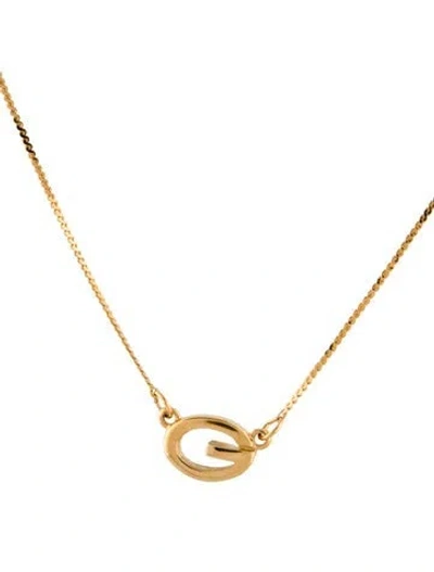 Pre-owned Givenchy Vintage Oval G Pendant Necklace, 15" In Multi
