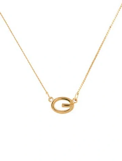 Pre-owned Givenchy Vintage Oval 'g' Pendant Necklace, 15" In Multi