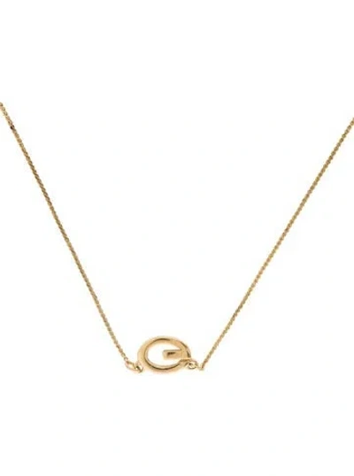 Pre-owned Givenchy Vintage Oval 'g' Pendant Necklace, 15" In Multi