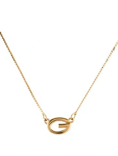 Pre-owned Givenchy Vintage Oval G Pendant Necklace, 15" In Multi