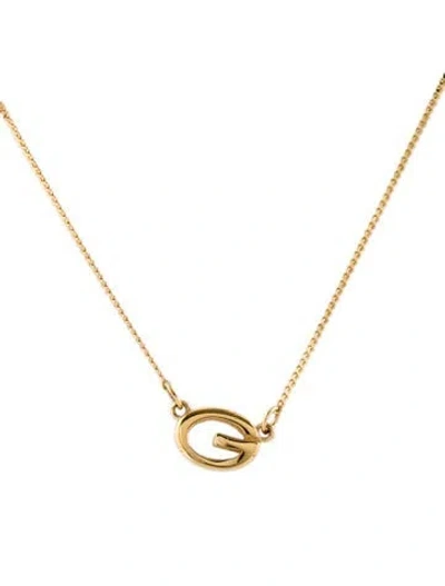 Pre-owned Givenchy Vintage Oval 'g' Pendant Necklace, 15.25" In Multi