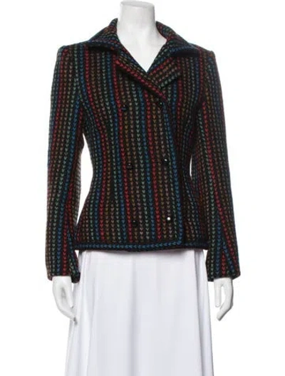 Pre-owned Givenchy Vintage Patterned Blazer In Blue