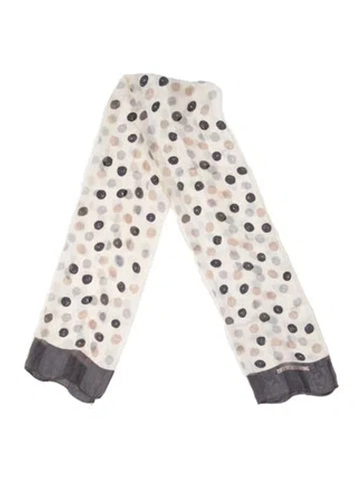 Pre-owned Givenchy Vintage Polka Dot Print Scarf In Neutrals