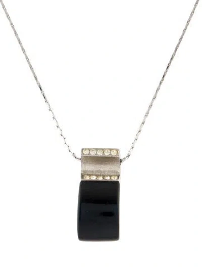 Pre-owned Givenchy Vintage Resin & Crystal 's' Pendant Necklace, 16" In Multi
