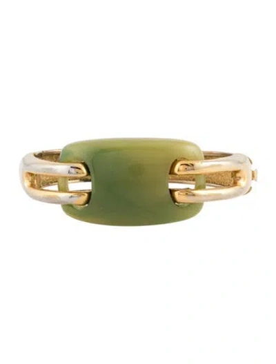 Pre-owned Givenchy Vintage Resin Bangle Bracelet, 6" In Green