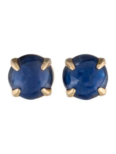 Pre-owned Givenchy Vintage Resin Cabochon Clip-on Earrings In Blue