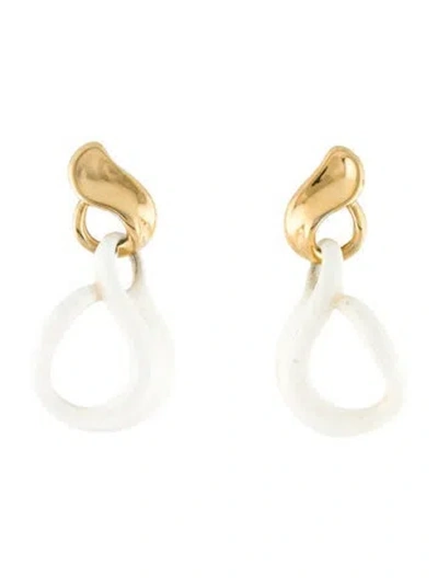 Pre-owned Givenchy Vintage Resin Clip-on Drop Earrings In Multi