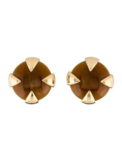 Pre-owned Givenchy Vintage Resin Clip-on Earrings In Brown