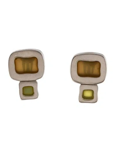 Pre-owned Givenchy Vintage Resin Clip-on Earrings In Multi