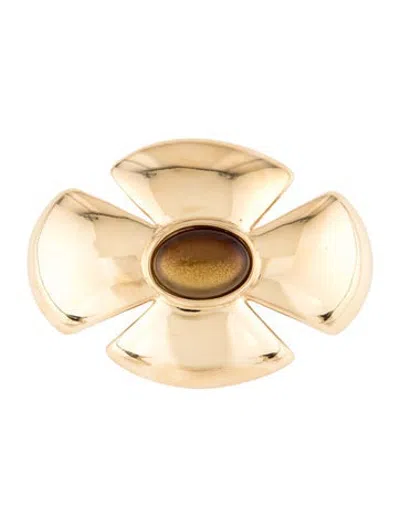 Pre-owned Givenchy Vintage Resin Cross Brooch Pin In Multicolor
