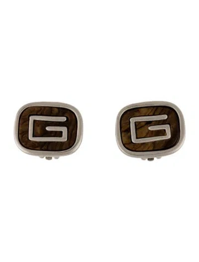 Pre-owned Givenchy Vintage Resin G Logo Clip-on Earrings In Multi