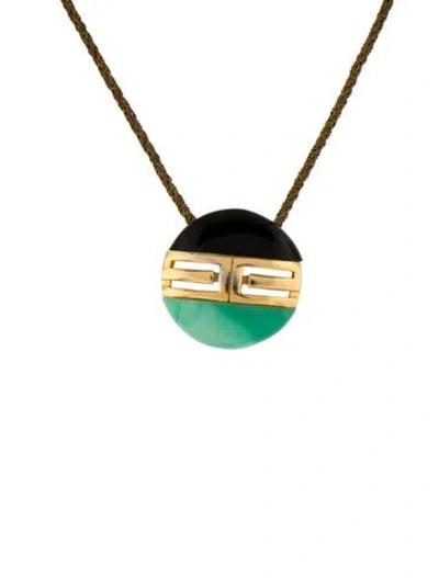 Pre-owned Givenchy Vintage Resin Pendant Necklace, 16" In Multi